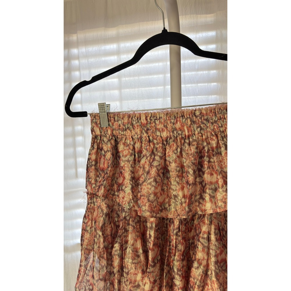 $325 LoveShackFancy Ruffle Tiered Floral Metallic Mini Skirt Size S - Picture 5 of 9